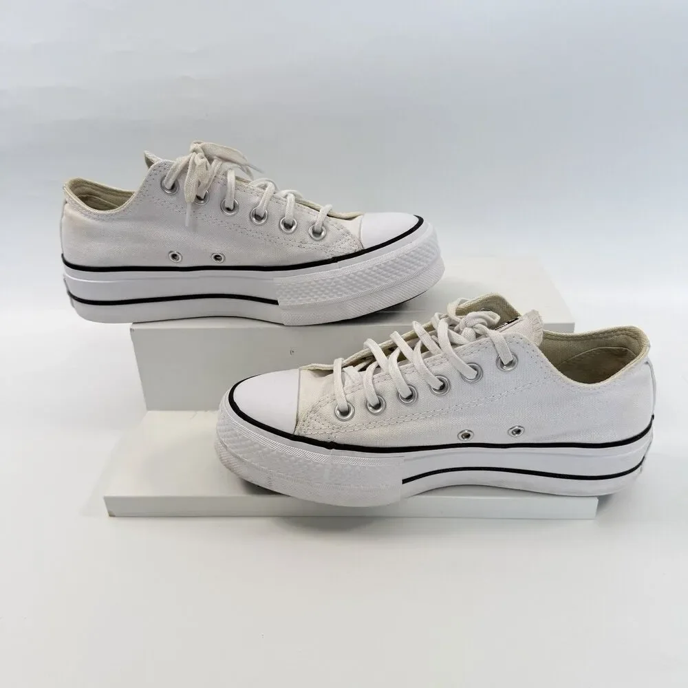 Converse Chuck Taylor All Star Lift Platform Low Sneakers Womens White Size 7 - Picture 4 of 10